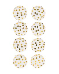 HEMA Papieren Bord Ø22.5cm Gouden Stippen - 8 Stuks