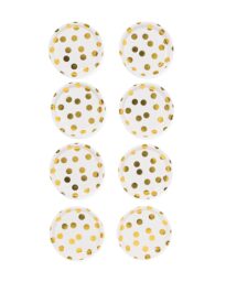 HEMA Papieren Bord Ø22.5cm Gouden Stippen - 8 Stuks