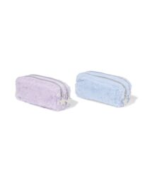 HEMA HEMA Etui Dubbele Rits 22.5x8x11cm Fluffy (multi)