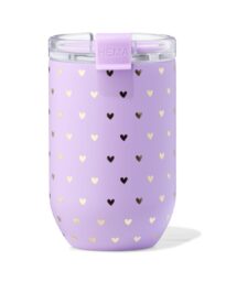 HEMA Koffiebeker Rvs 350ml Hartjes Lila