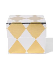 HEMA Cadeaudoos 11x11x9cm Ruiten Goud-zilver