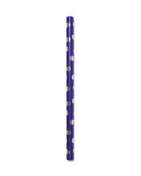 HEMA Cadeaupapier 200x70cm Blauw Met Gouden Stip