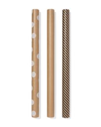 HEMA HEMA Cadeaupapier70x200cm Kraft - 3 Stuks