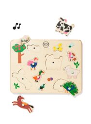 HEMA HEMA Inlegpuzzel Met Geluid 30x22.5cm Boerderij Hout