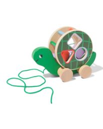 HEMA HEMA Trekdier Schildpad Met Geluid 22x15.5x10cm Hout