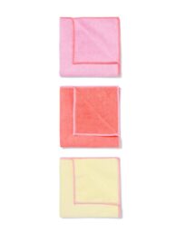 HEMA HEMA Microvezeldoekjes 35x35 Roze/geel/oranje - 3 Stuks