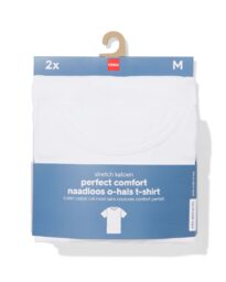 HEMA Heren Ondershirt Slim Fit O-hals Naadloos - 2 Stuks Wit (wit)