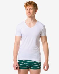 Heren Ondershirt Slim Fit V-hals Naadloos - 2 Stuks