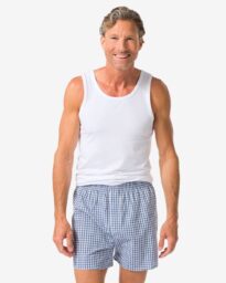 HEMA HEMA Losse Herenboxer Blokken Blauw (blauw)