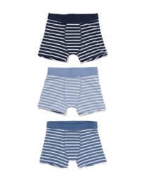 HEMA Kinder Boxers Stretch Katoen - 3 Stuks Blauw (blauw)