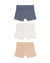 HEMA Kinderboxers Rib - 3 Stuks Zand (zand)