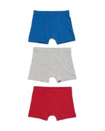HEMA Kinderboxers Katoen Stretch - 3 Stuks Rood (rood)