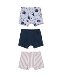 HEMA Kinderboxers Gezichtjes - 3 Stuks Lila (lila)