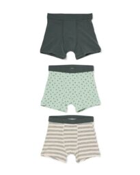 051 Kinderboxers Stretch Katoen Stippen - 3 Stuks Lichtgroen (lichtgroen)