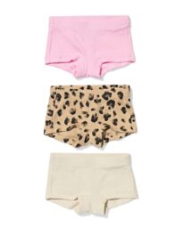 051 Kinderboxers Rib Luipaard - 3 Stuks Bruin (bruin)