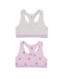 051 Kinder Croptops Stretch Katoen - 2 Stuks Lila (lila)