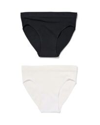 HEMA Kinderslips Naadloos Rib - 2 Stuks Wit (wit)