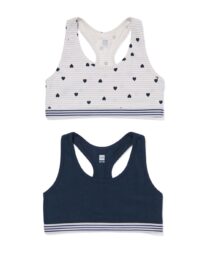 HEMA Kinder Croptops Stretch Katoen - 2 Stuks Donkerblauw (donkerblauw)
