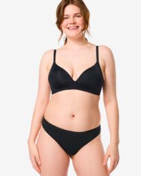 HEMA Dames Strings Stretch Katoen - 2 Stuks Zwart (zwart)