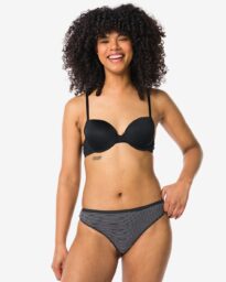 HEMA Dames Strings Stretch Katoen - 2 Stuks Zwart (zwart)