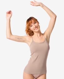 HEMA Dameshemd Katoen Spaghettibandjes Beige (beige)