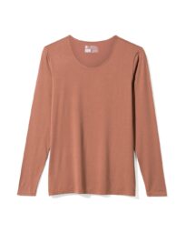 HEMA HEMA Dames Temptech T-shirt Lange Mouw Middenbruin (middenbruin)