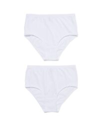 HEMA Dames Tailleslips Stretch Katoen - 2 Stuks Wit (wit)