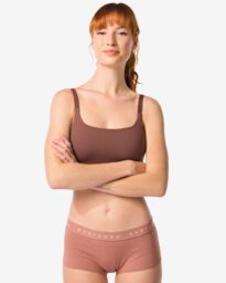 HEMA Damesboxer Hoge Taille Katoen Lichtbruin (lichtbruin)