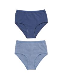 HEMA Dames Tailleslips Stretch Katoen - 2 Stuks Blauw (blauw)