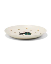 HEMA HEMA Takkie Gebaksbordje ⌀16.8cm Kermamiek Kerst
