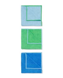HEMA Microvezeldoekjes 35x35 Groen/blauw - 3 Stuks
