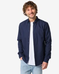HEMA Herenoverhemd Donkerblauw (donkerblauw)