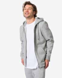 HEMA Herenvest Met Rits Grijsmelange (grijsmelange)