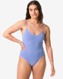 HEMA HEMA Licht Corrigerende Damesbody Naadloos Katoen Blauw (blauw)