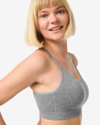 HEMA Damessporttop Light Support Naadloos Grijsmelange (grijsmelange)