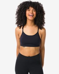 HEMA Naadloze Sporttop Light Support Zwart (zwart)