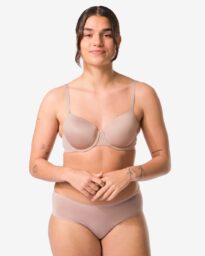 HEMA Voorgevormde Bh Met Beugel Recycled/micro Beige (beige)