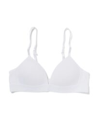 HEMA Voorgevormde Bh Zonder Beugel Rib Wit (wit)