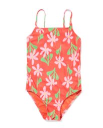 HEMA Kinderbadpak Bloemen Koraal (koraal)