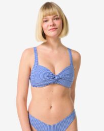 HEMA Damesbikinitop Seersucker Blauw (blauw)
