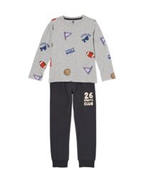HEMA HEMA Kinderpyjama Sport Grijsmelange (grijsmelange)