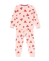 051 Kinderpyjama Velours Kers Roze (roze)