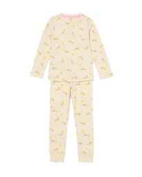 051 Kinderpyjama Rib Sterren Gebroken Wit (gebroken wit)