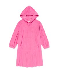 HEMA Kinderponcho Badstof Maat 134 - 164 (roze)