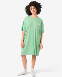 HEMA Oversized Nachthemd Gezichtjes Groen (groen)