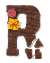 HEMA HEMA Handgedecoreerde Chocoladeletter Melk R 180g