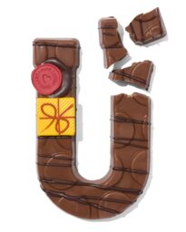 HEMA HEMA Handgedecoreerde Chocoladeletter Melk U 180g