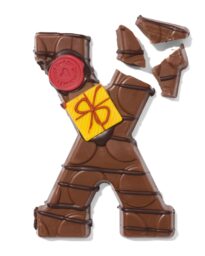 HEMA HEMA Handgedecoreerde Chocoladeletter Melk X 180g
