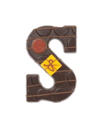 HEMA Handgedecoreerde chocoladeletter puur S 180g