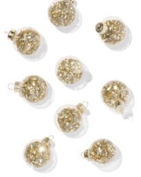 HEMA HEMA Kerstballen Set Confetti Rood - 9 Stuks (goud)